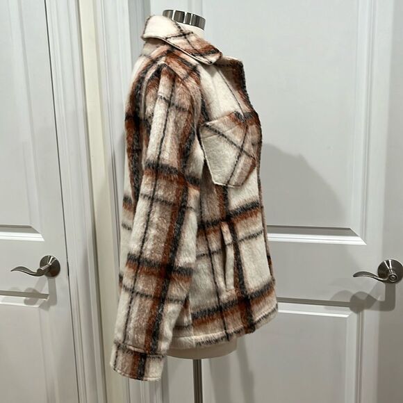 Hollister Shacket Plaid Women's XS Button Up Pockets Oversized - Picture 7 of 14